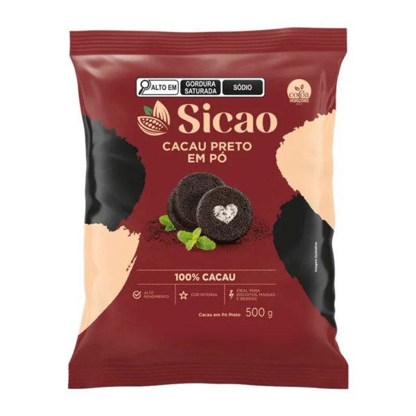 SICAO Cacau Em Pó 100% Preto 500g 