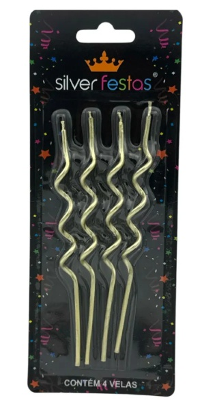 SILV Vela Espiral Dourada - 4unid