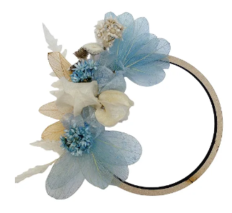 CRDZO Arranjo Flor Azul c/ Aro - 1un