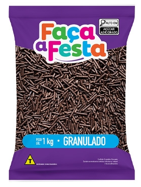 LEKE Confeito Granulado Crocante Escuro 1kg