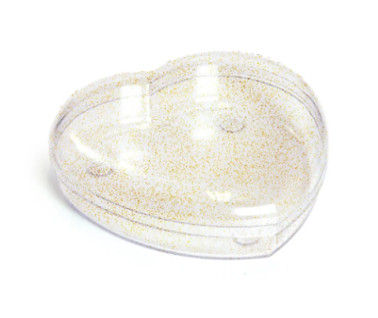 CROMUS Cx Acrílico Coração Glitter Ouro -...