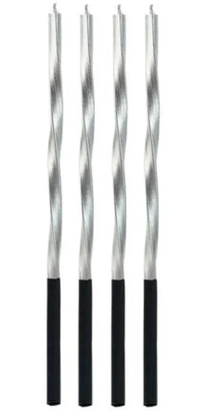 SILV Vela Torcida Metalizada Prata 15cm -...