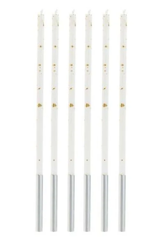 SILV Vela Palito Branca com Dourado 17cm ...