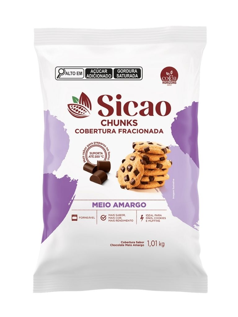 SICAO Chunks Cob Meio Amargo - 1,01kg