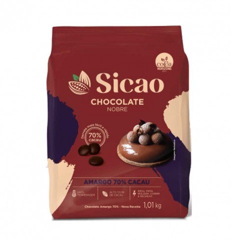 SICAO Choc Amargo 70% Gotas 1,01kg NOBRE